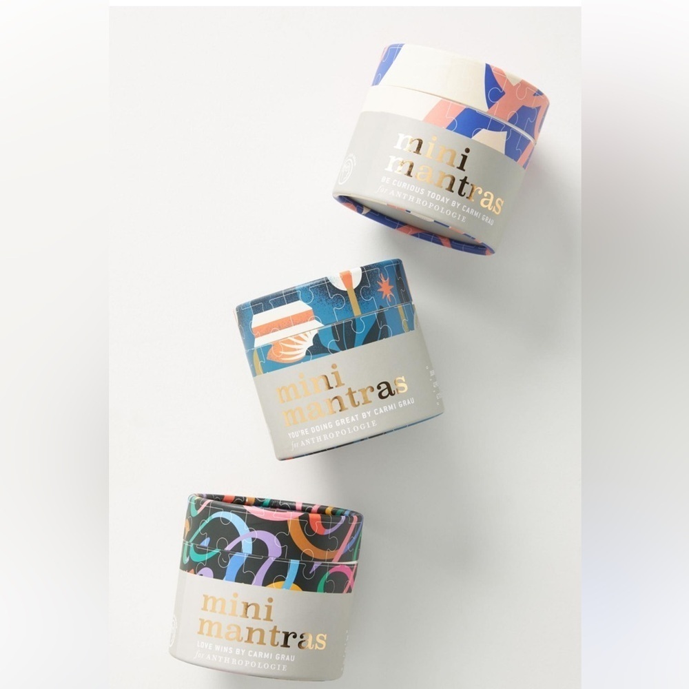 Anthropologie 2 Mini Mantras Puzzles: Be Curious & Love Wins NIB